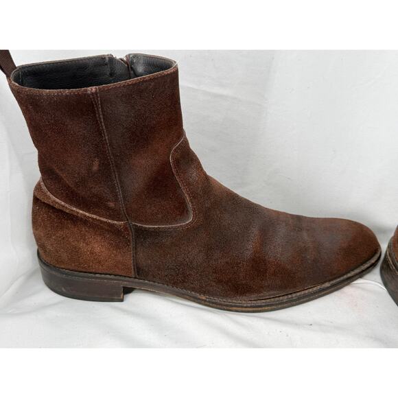 To Boot New York Adam Derrick Italian Suede Zip Chelsea Boots Brown Men\'s 13 main image 10